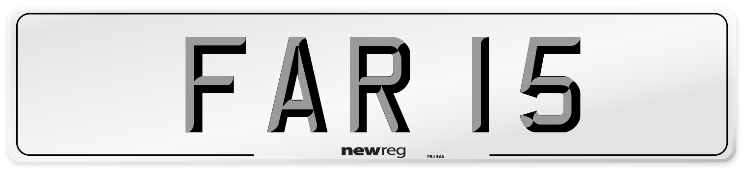 FAR 15 Number Plate from New Reg